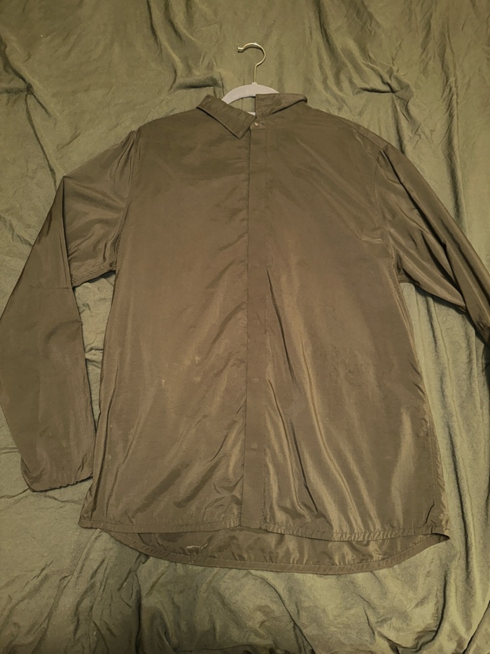 Lululemon Olive Commission Button Up LongSleeve